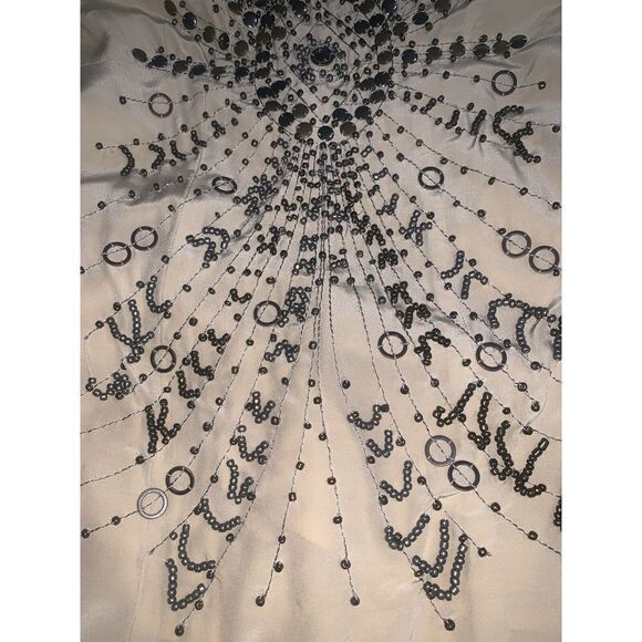Nanette Lepore Beige Beaded Boho Blouse Size 0 - Picture 8 of 11